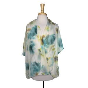 TOMMY BAHAMA *NEW* Mum’s The Rose 100% Silk Sheer Blouse Size XL 16 Womens Top